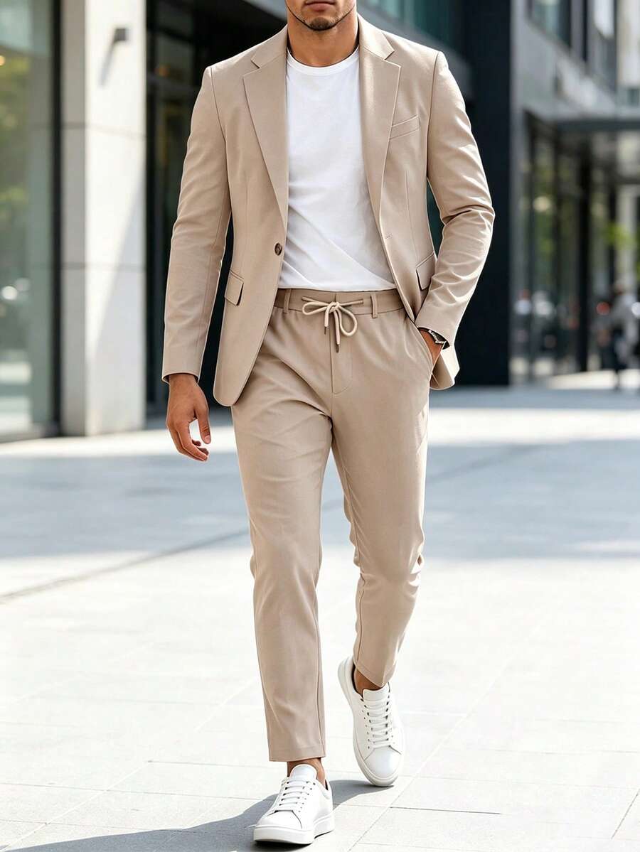 Muški poslovni formalni set sako sa reverom i pantalonama