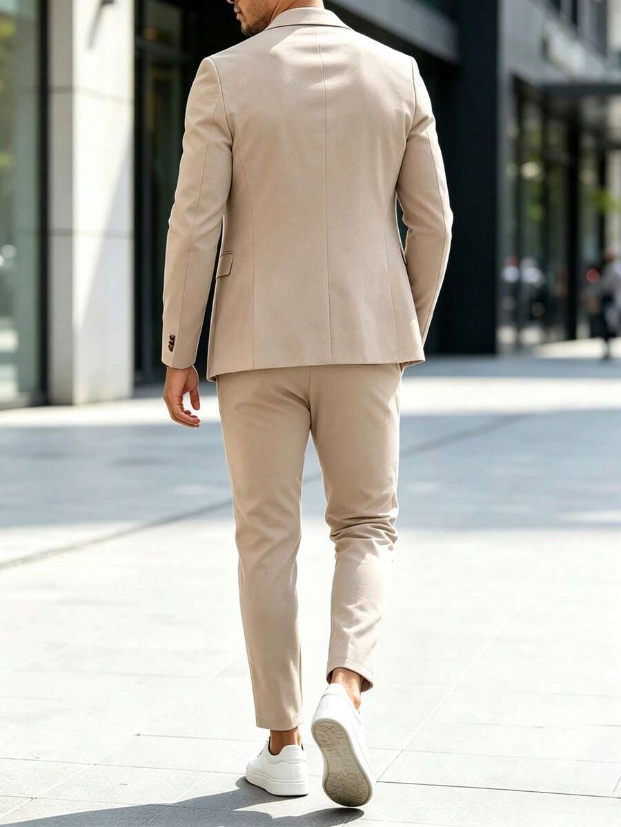 Muški poslovni formalni set sako sa reverom i pantalonama