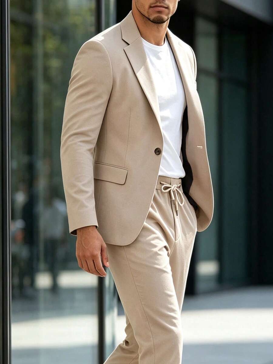 Muški poslovni formalni set sako sa reverom i pantalonama