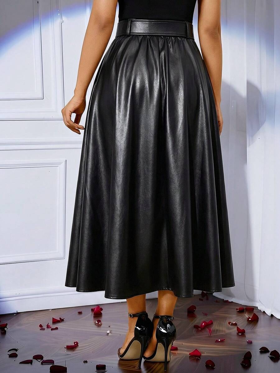 Lady elegantna plisirana suknja jednobojna