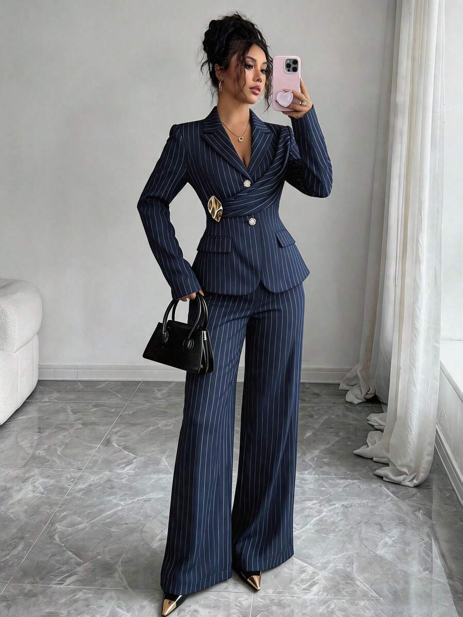 Elegantni ženski set od 2 komada za proleće, šik pantalone