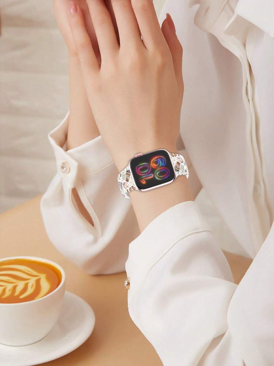 Slatka silikonska narukvica za sat sa urezanim leptirom, kompatibilna sa Apple Watch 38/40/41/42/44/45/46/49 mm
