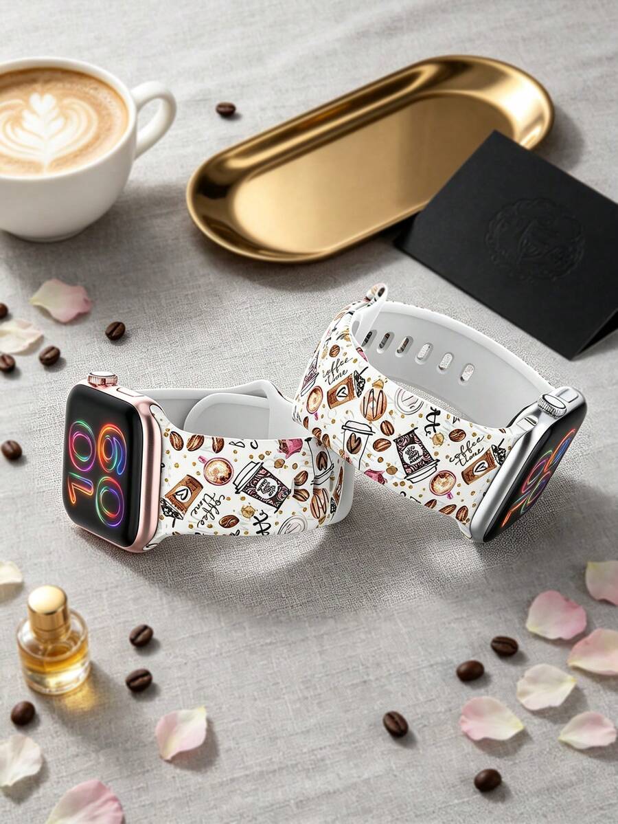 Slatka silikonska narukvica za sat sa urezanim leptirom, kompatibilna sa Apple Watch 38/40/41/42/44/45/46/49 mm