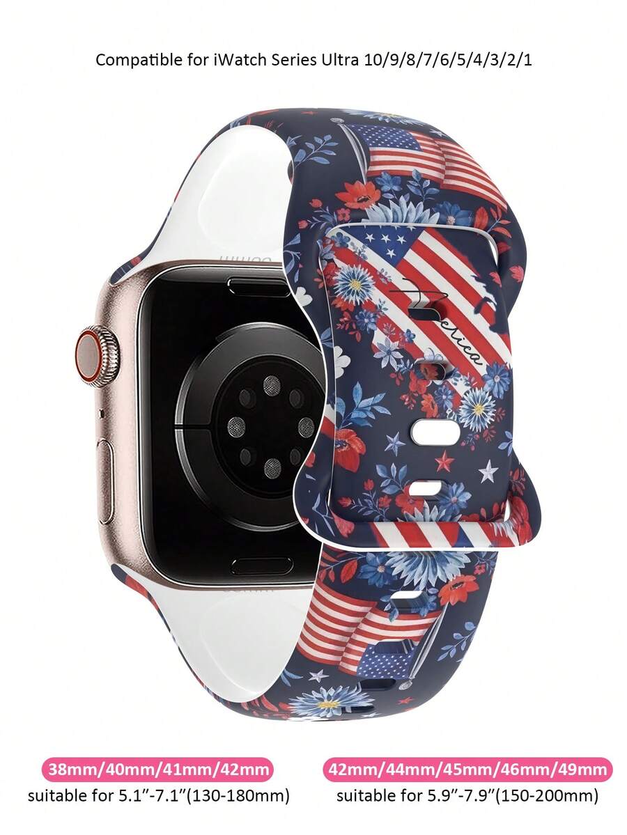 Slatka silikonska narukvica za sat sa urezanim leptirom, kompatibilna sa Apple Watch 38/40/41/42/44/45/46/49 mm