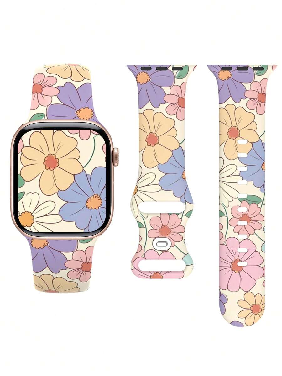 Slatka silikonska narukvica za sat sa urezanim leptirom, kompatibilna sa Apple Watch 38/40/41/42/44/45/46/49 mm