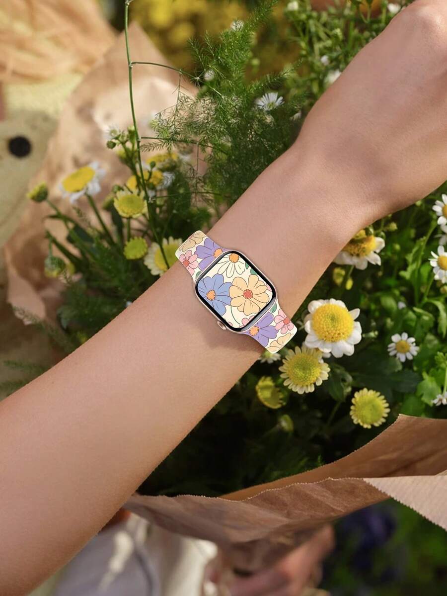 Slatka silikonska narukvica za sat sa urezanim leptirom, kompatibilna sa Apple Watch 38/40/41/42/44/45/46/49 mm