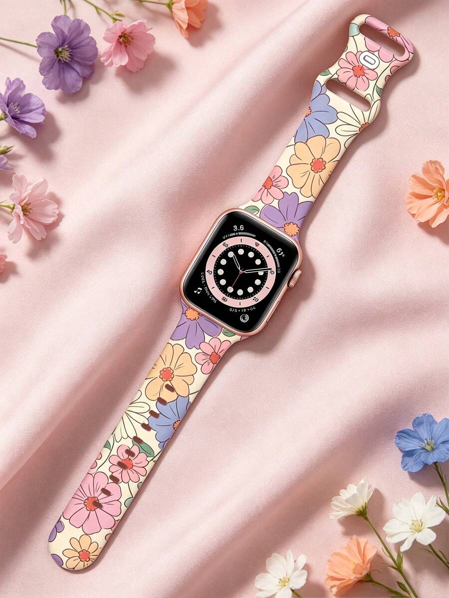 Slatka silikonska narukvica za sat sa urezanim leptirom, kompatibilna sa Apple Watch 38/40/41/42/44/45/46/49 mm