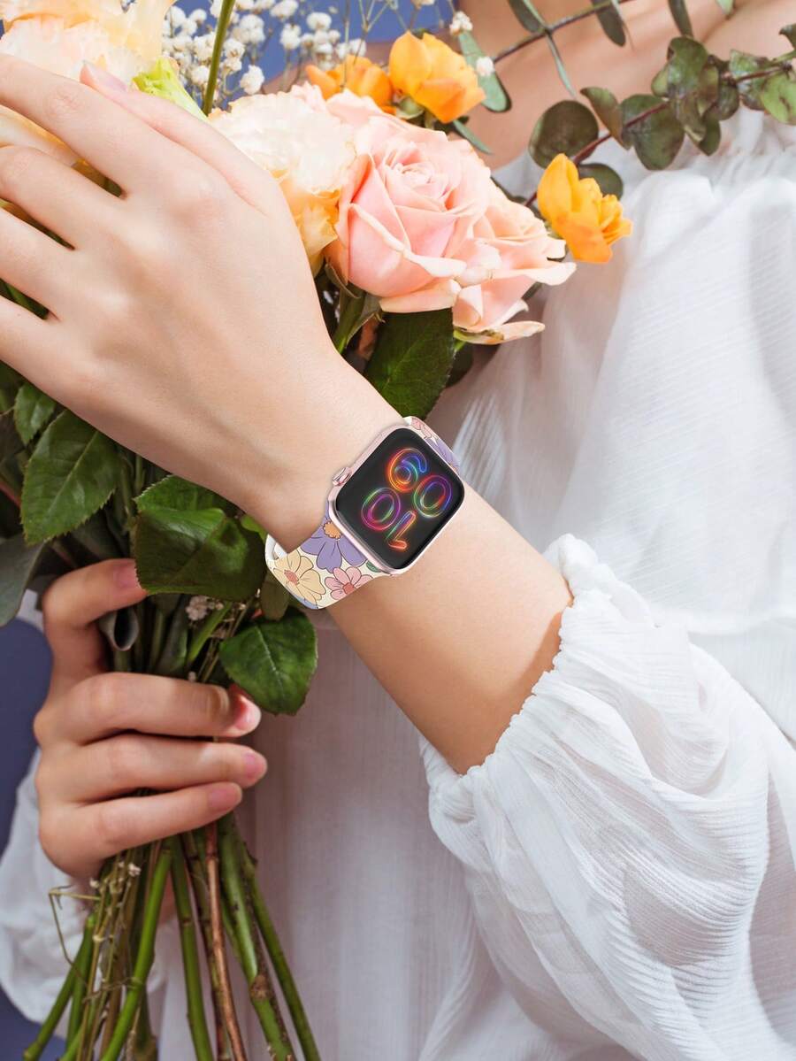 Slatka silikonska narukvica za sat sa urezanim leptirom, kompatibilna sa Apple Watch 38/40/41/42/44/45/46/49 mm