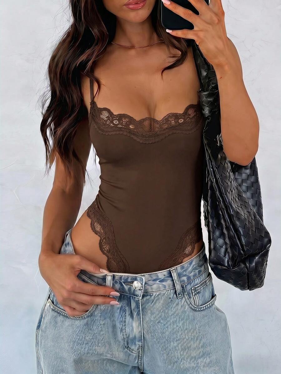 Proleće/leto seksi čipkani  bodi bez rukava, usko krojen