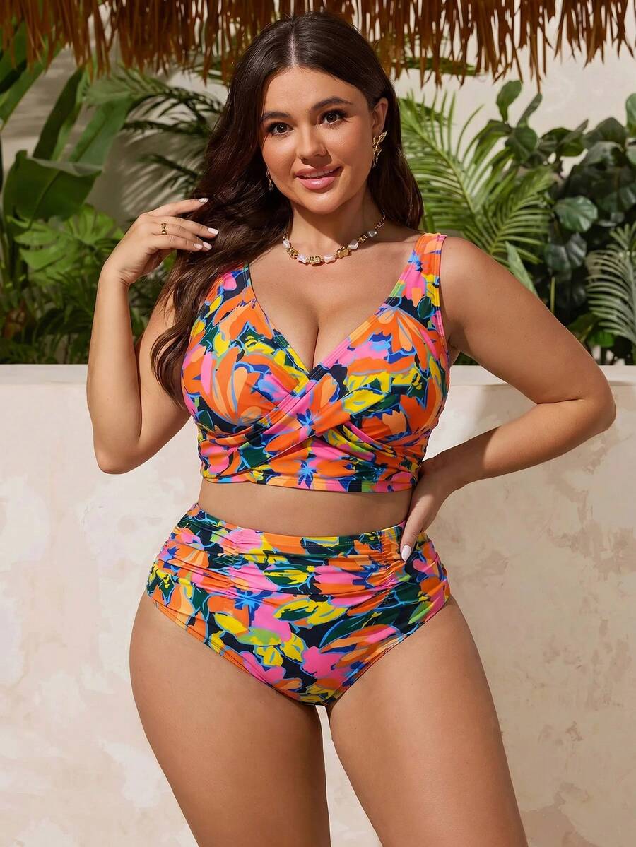 Gradient Leopard Plus size kupaći