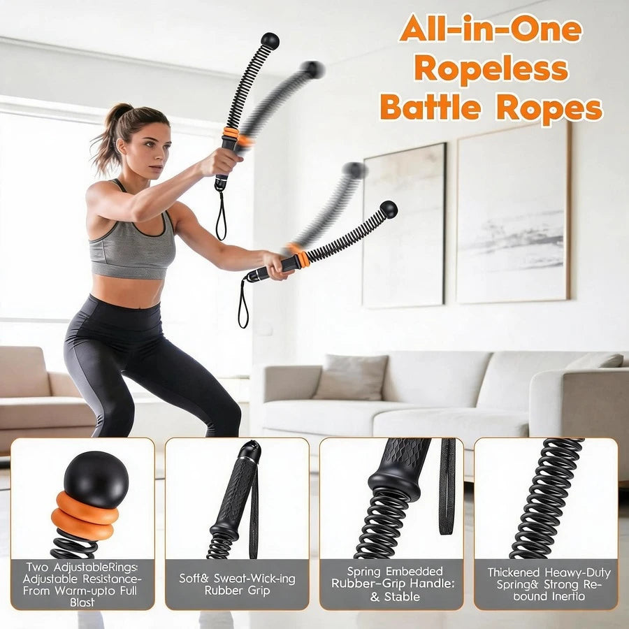 2 komada podesiva bežična battle rope