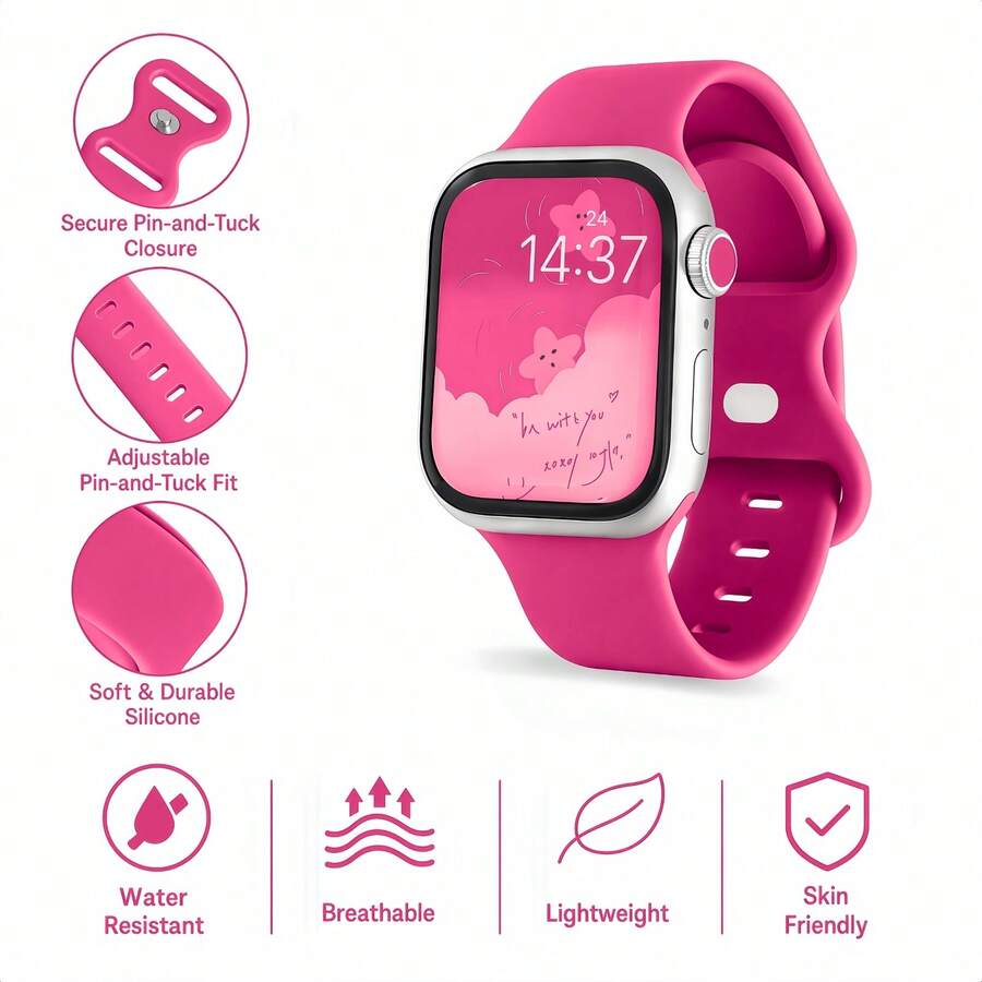 Unisex modni ležerni kaiš za sat od silikona , kompatibilan sa Apple Watch 38mm 40mm 41mm 45mm 46mm 44mm 49mm