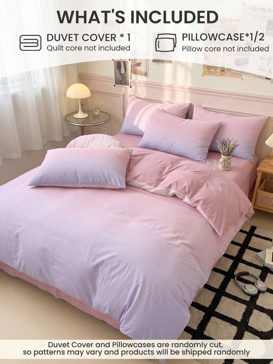Set sa lavanda gradijentom posteljina za udobnu dekoraciju spavaće sobe