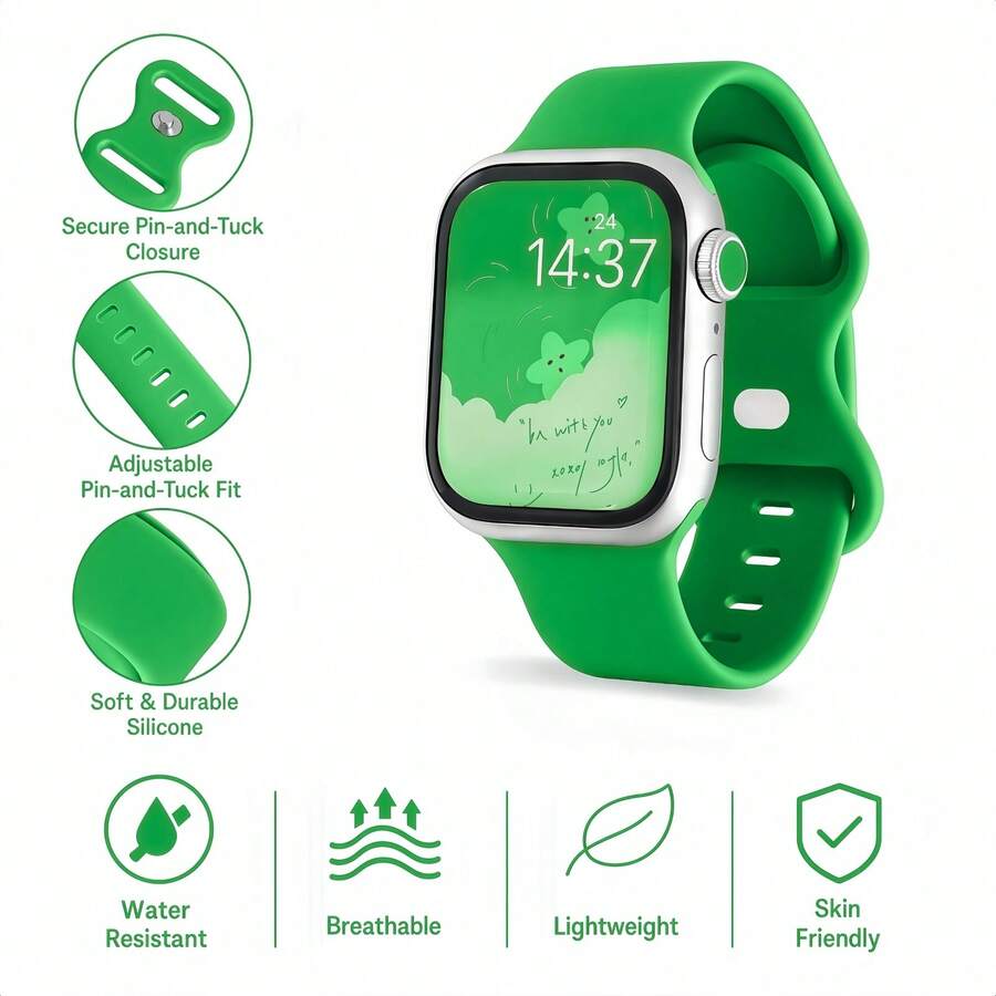 Unisex modni ležerni kaiš za sat od silikona , kompatibilan sa Apple Watch 38mm 40mm 41mm 45mm 46mm 44mm 49mm