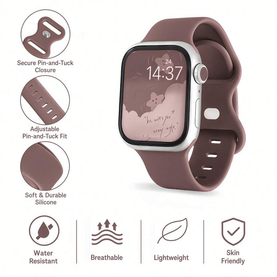 Unisex modni ležerni kaiš za sat od silikona , kompatibilan sa Apple Watch 38mm 40mm 41mm 45mm 46mm 44mm 49mm