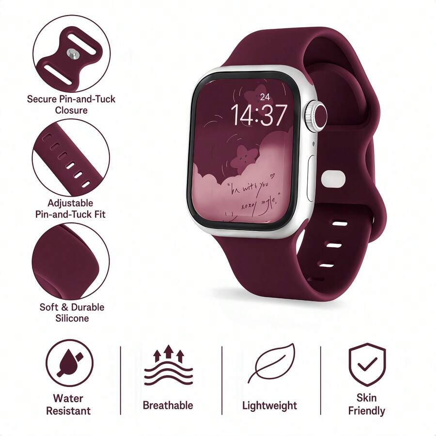 Unisex modni ležerni kaiš za sat od silikona , kompatibilan sa Apple Watch 38mm 40mm 41mm 45mm 46mm 44mm 49mm