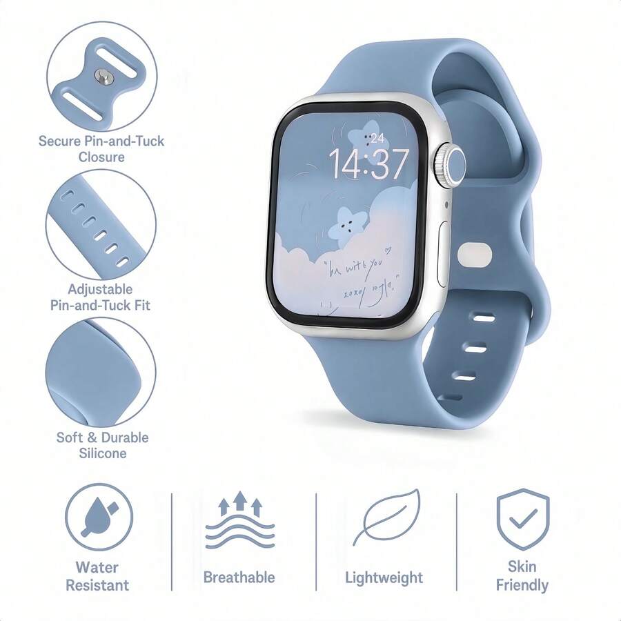 Unisex modni ležerni kaiš za sat od silikona , kompatibilan sa Apple Watch 38mm 40mm 41mm 45mm 46mm 44mm 49mm