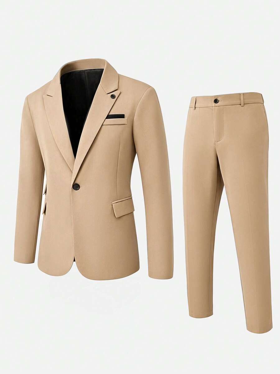 Muški poslovni set sa užim krojem, sako sa špicastim reverima i pantalone