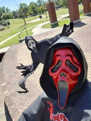 Maska za Halloween sa užasnim demon rogovima i lobanjom