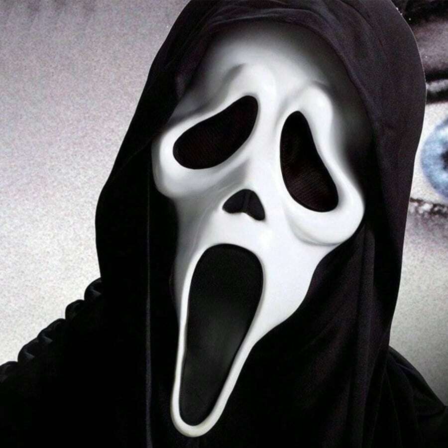 Maska za Halloween sa užasnim demon rogovima i lobanjom