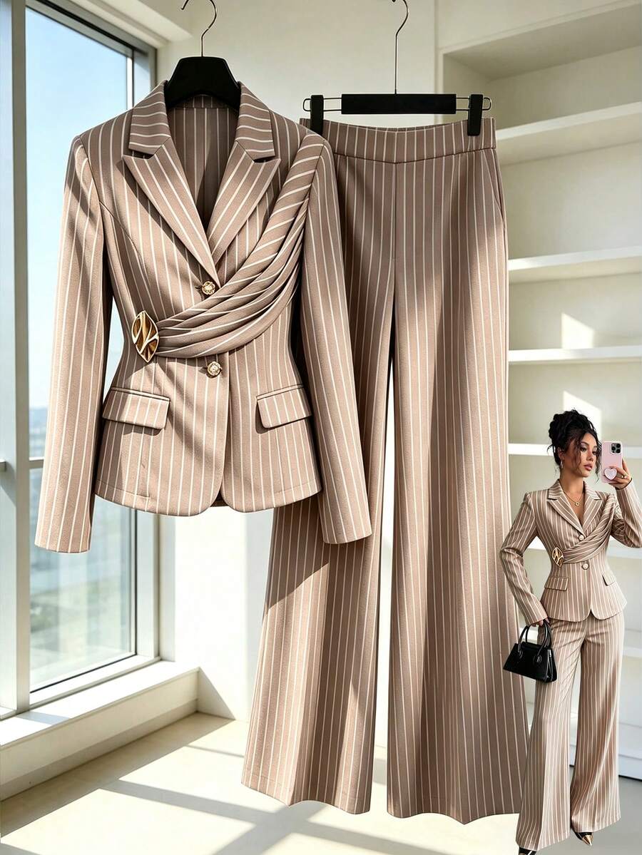 Elegantni ženski set od 2 komada za proleće, šik pantalone