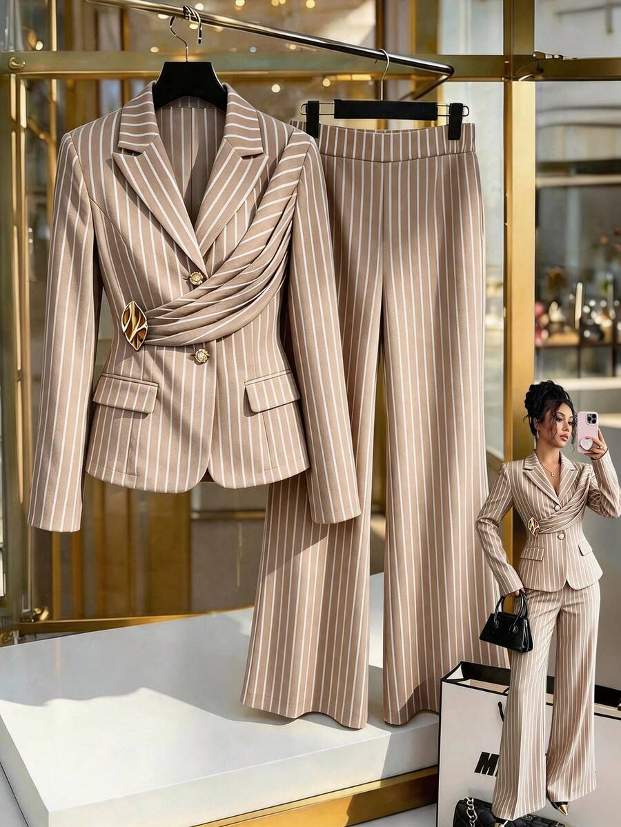 Elegantni ženski set od 2 komada za proleće, šik pantalone