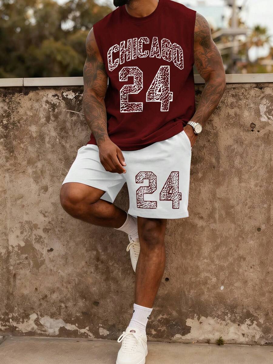 Muški ,,Chicago 24,, set , dres i majice bez rukava, sportski ležerni