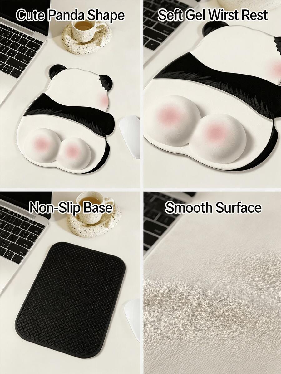 Ergonomska podloga za miš sa 3D slatkim oblikom panda zadnjice