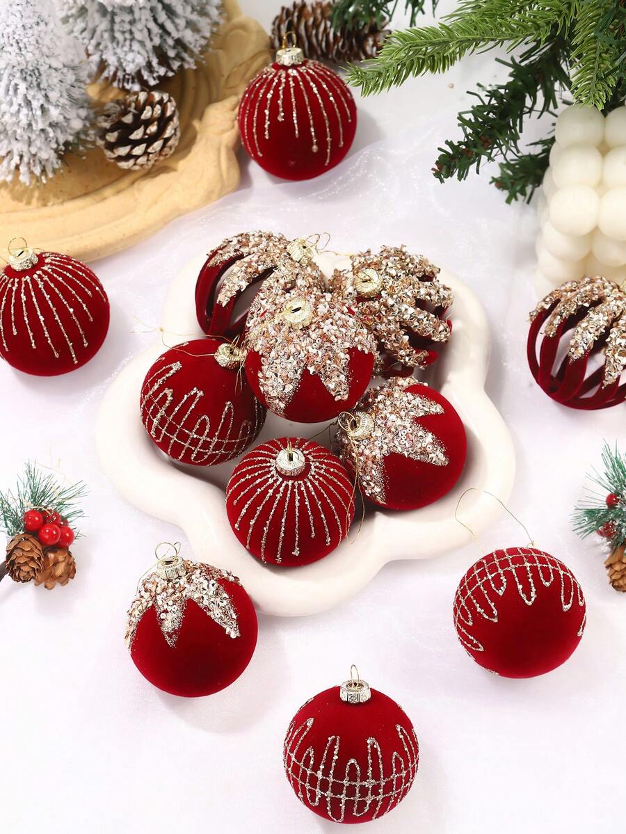12/6 kom, božićne ukrasne kugle  6 cm, viseće božićne kugle