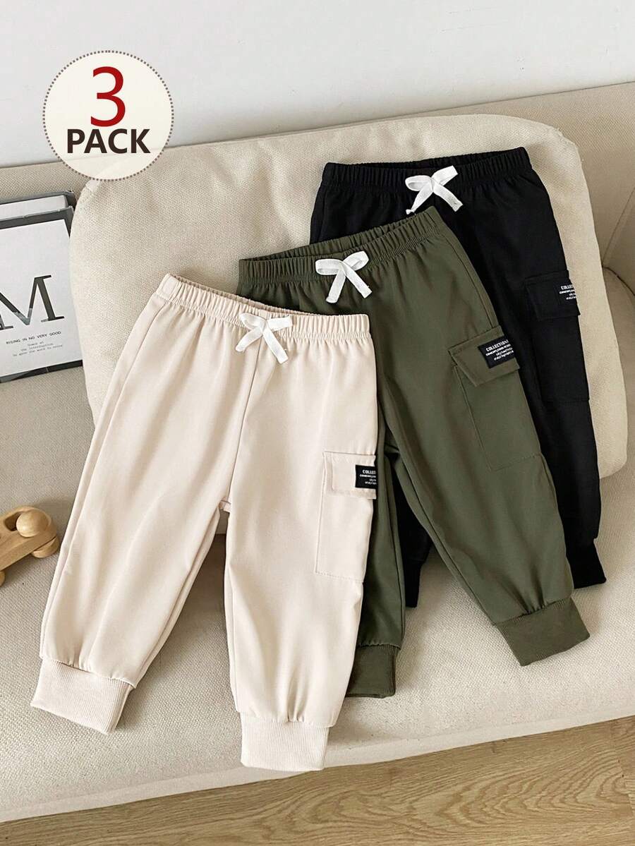 3 komada ležernih mekih sportskih pantalona sa kargo džepovima za bebe dečake