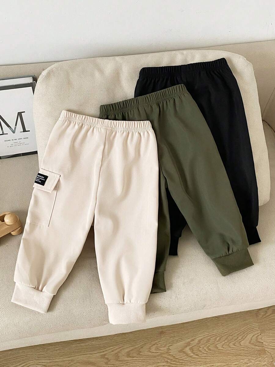 3 komada ležernih mekih sportskih pantalona sa kargo džepovima za bebe dečake