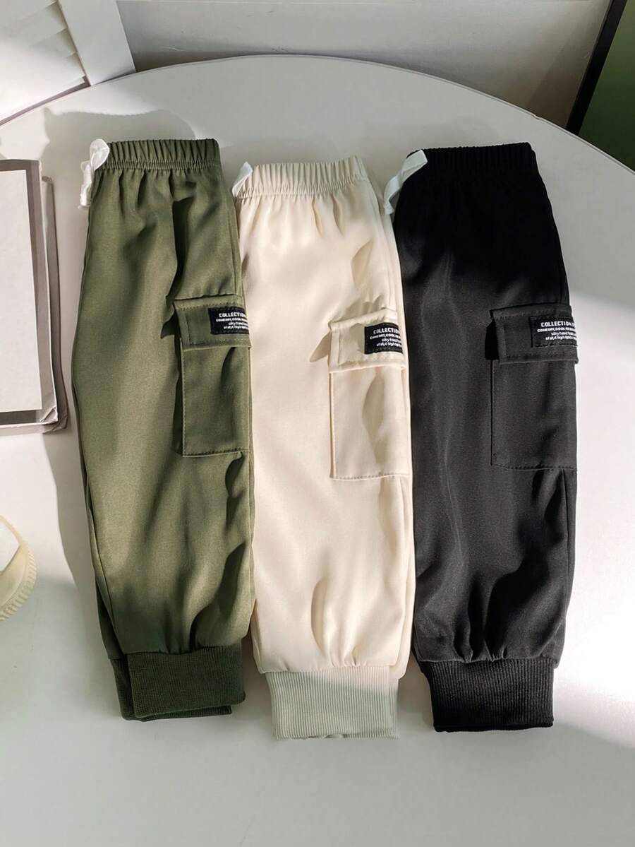 3 komada ležernih mekih sportskih pantalona sa kargo džepovima za bebe dečake