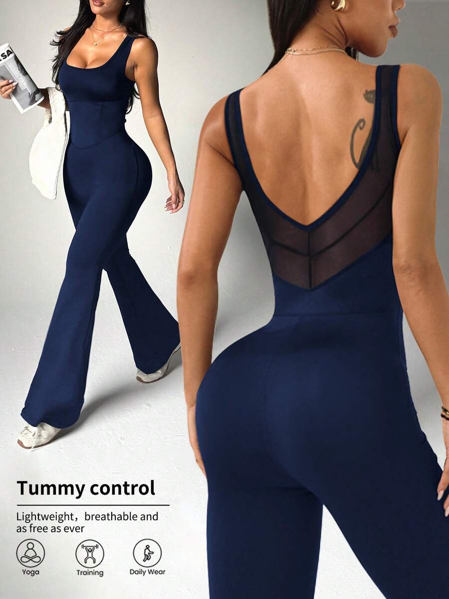 Jednobojni seksi sportski kombinezon bez rukava za žene, bodycon