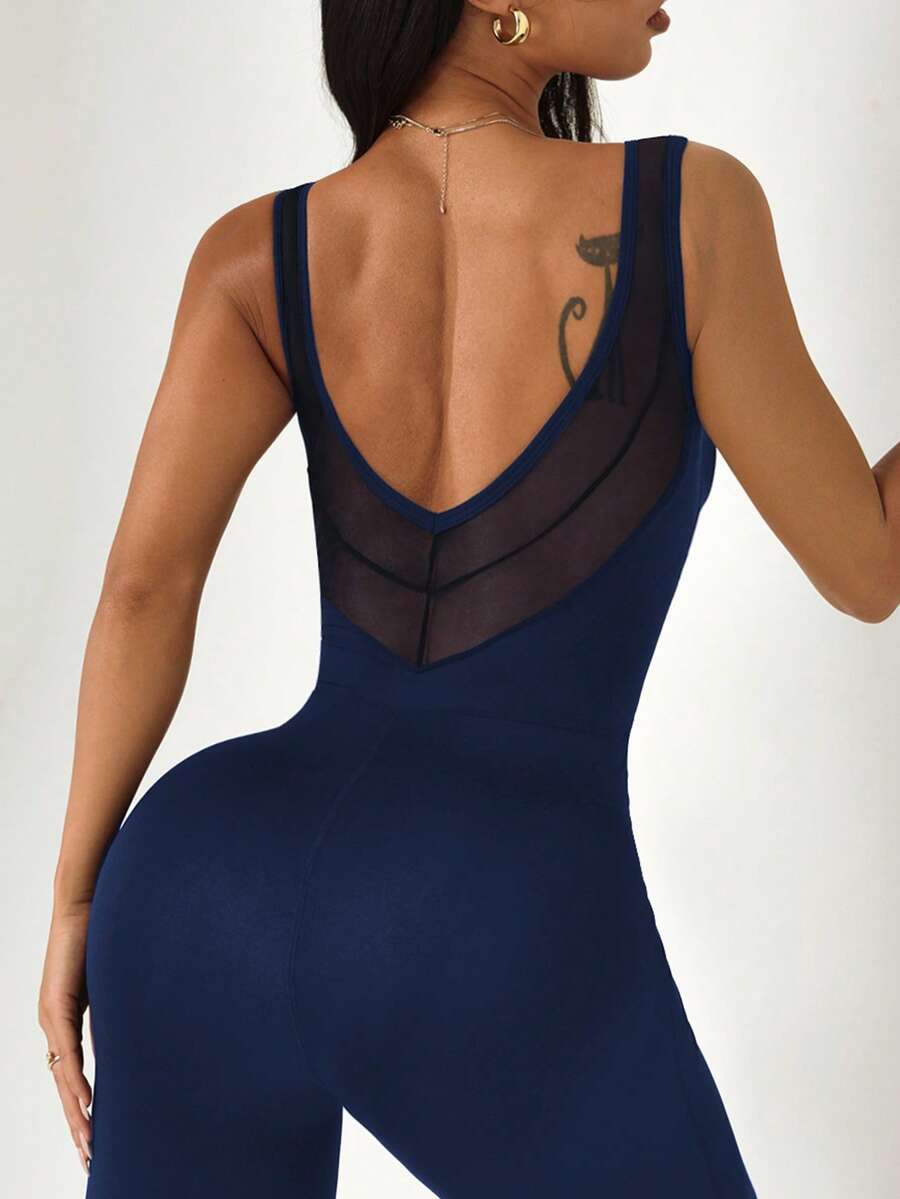 Jednobojni seksi sportski kombinezon bez rukava za žene, bodycon