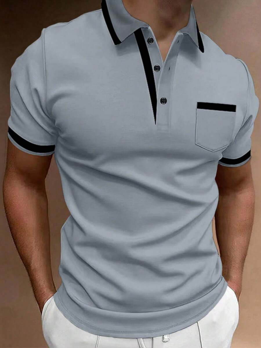 Muška formalna polo majica od pamuka sa kontrastnim detaljima