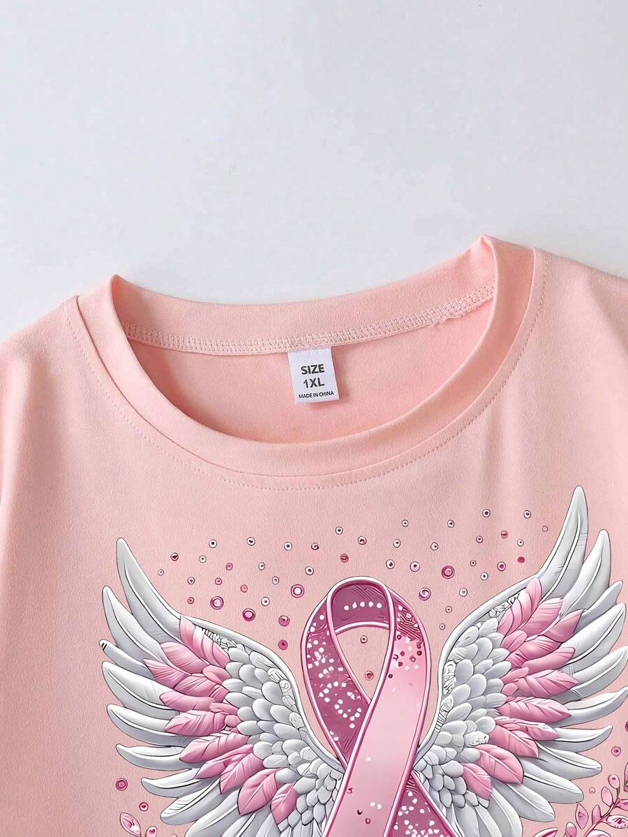 Ženska majica kratkih rukava sa printom  plus size