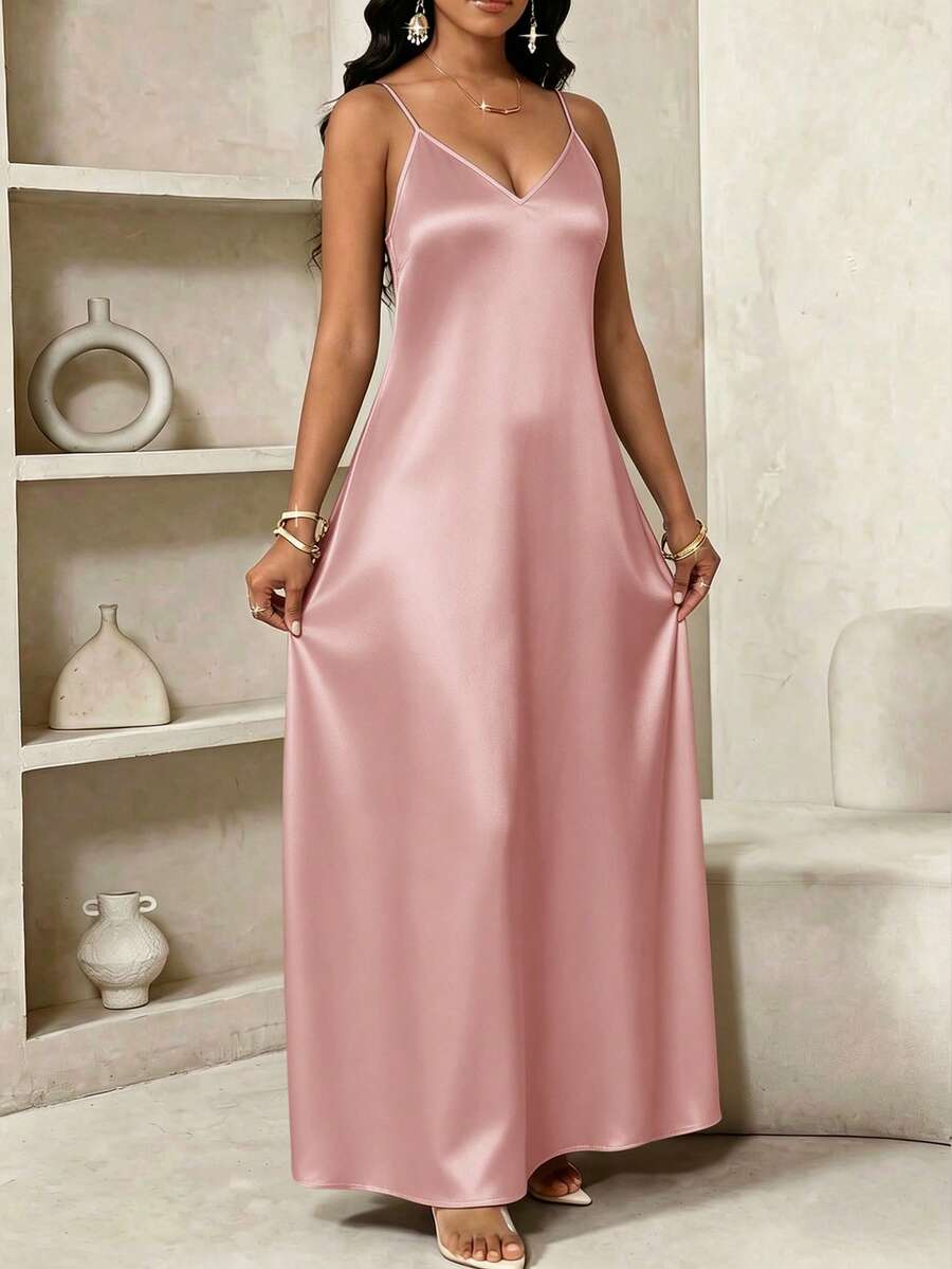 Lady Haljina sa tankim kaiš-bretelama i printom sa šljokicama, plus size