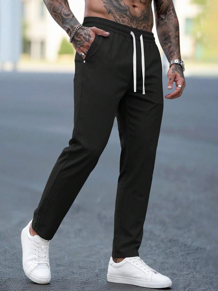 Muške ležerne letnje pantalone  sa elastičnim strukom