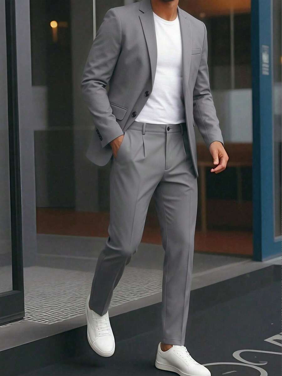 Muško odelo od 2 dela sa jednim dugmetom, slim fit, formalno