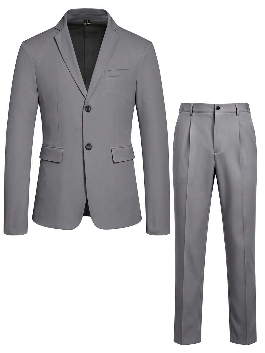 Muški set od sakoa i pantalona, slim fit, klasičan luksuzni stil, formalni, Old Money