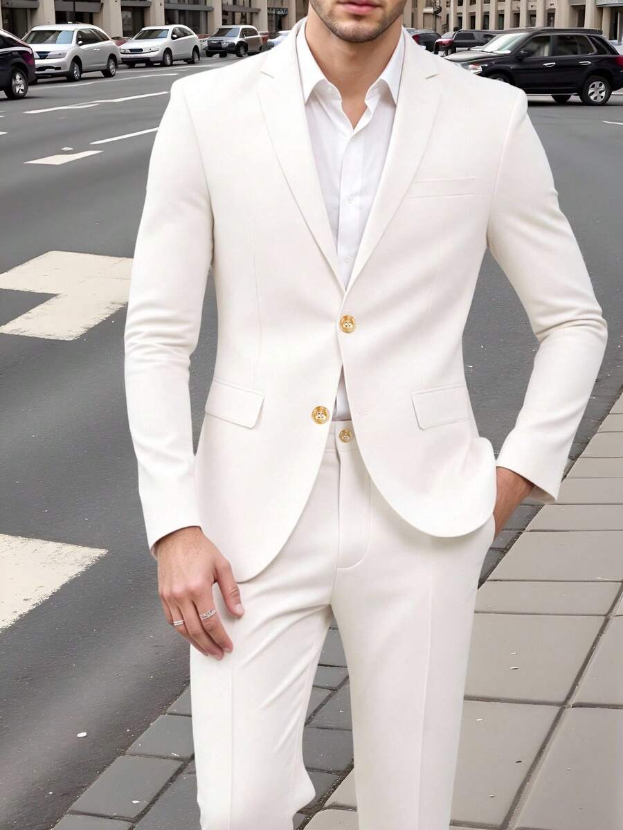 Muško odelo od 2 dela sa jednim dugmetom, slim fit, formalno