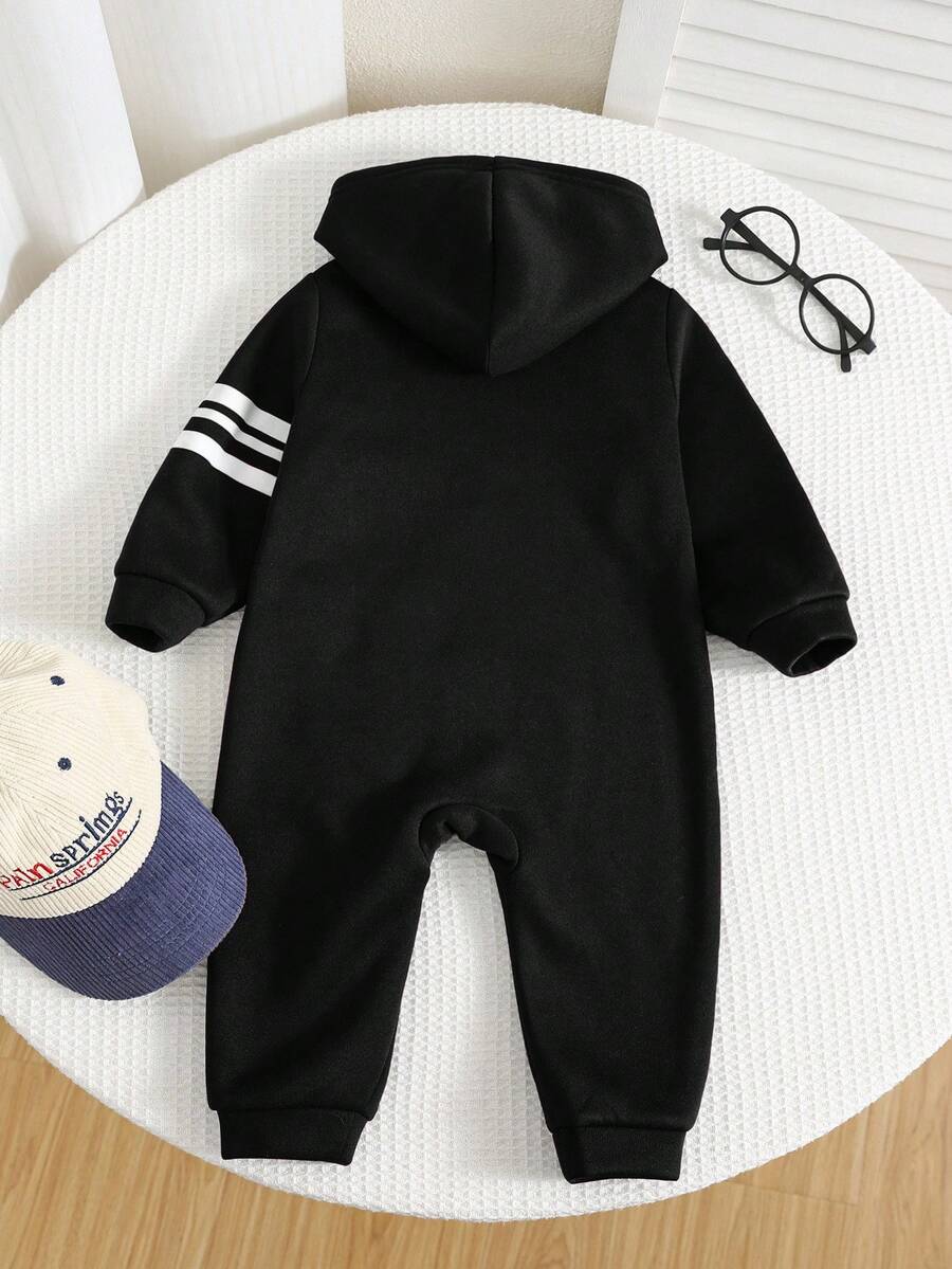 Kombinezon od tkanine sa kapuljačom, dugim rukavima i rajsferom, za jesen i zimu