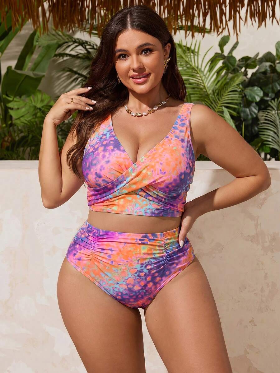 Gradient Leopard Plus size kupaći