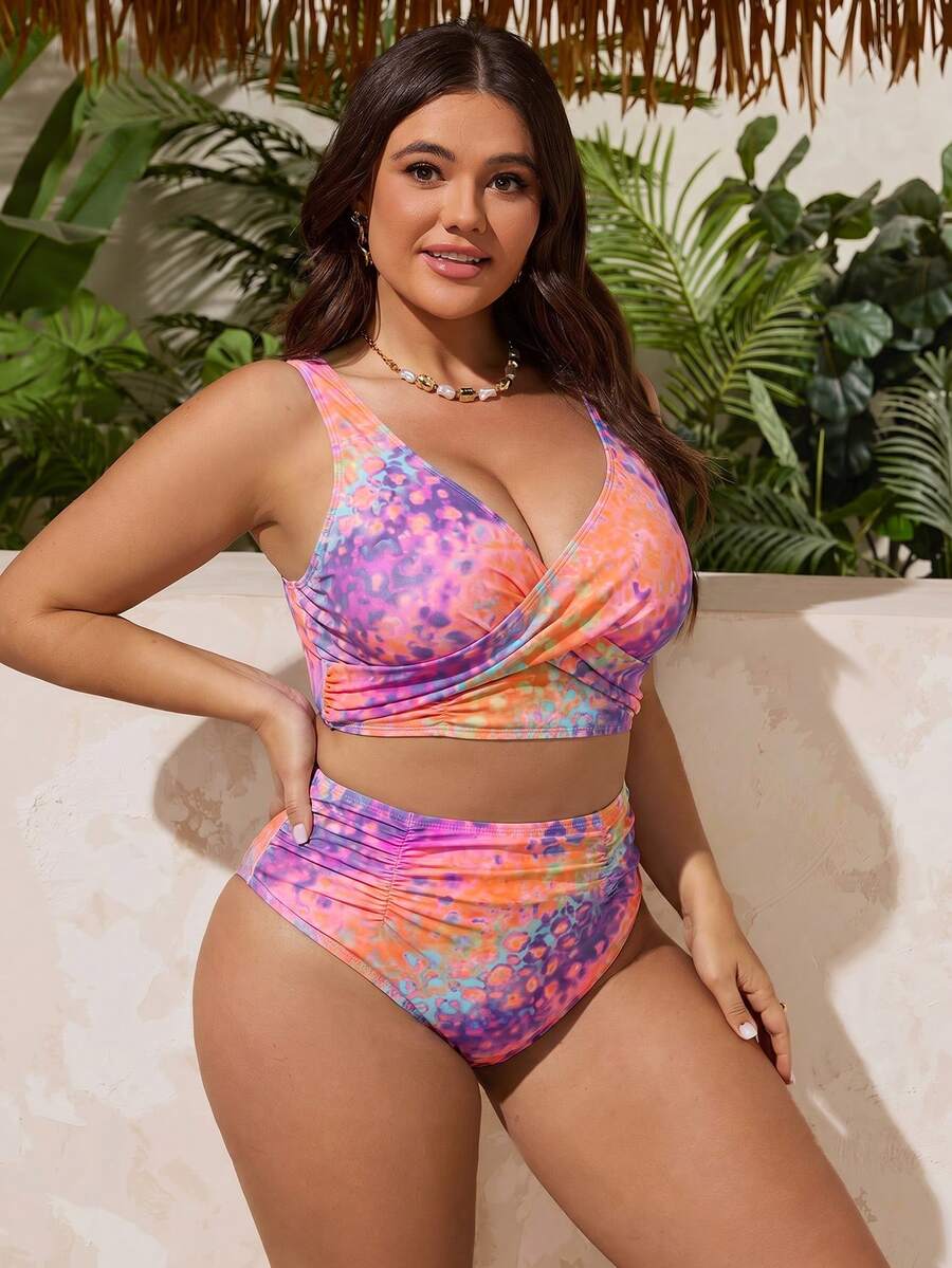 Gradient Leopard Plus size kupaći