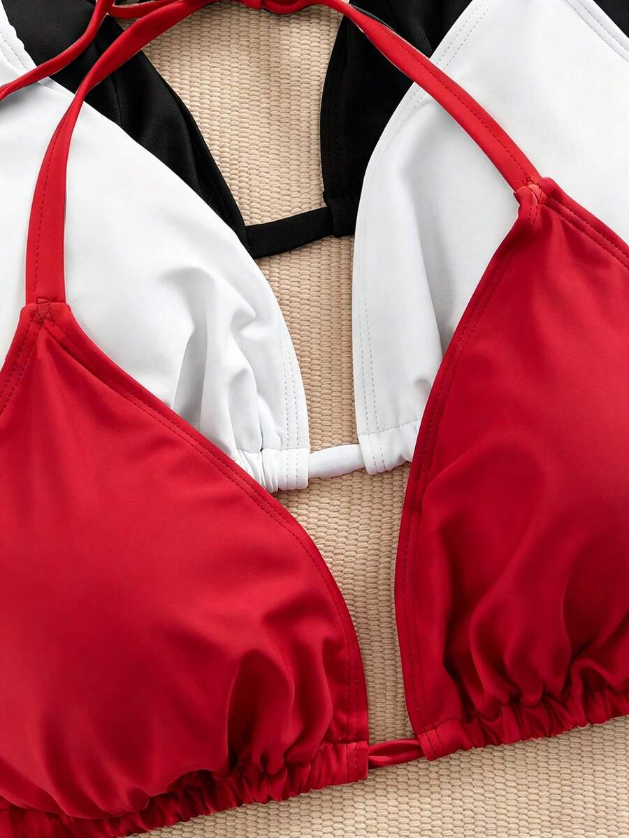 Ženski bikini set od 3 dela plus size,višebojni