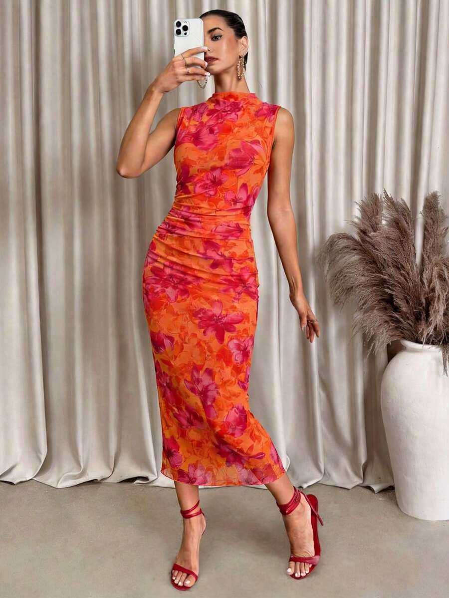 Lavishia Elegantna duga ženska haljina sa čipkastim detaljima