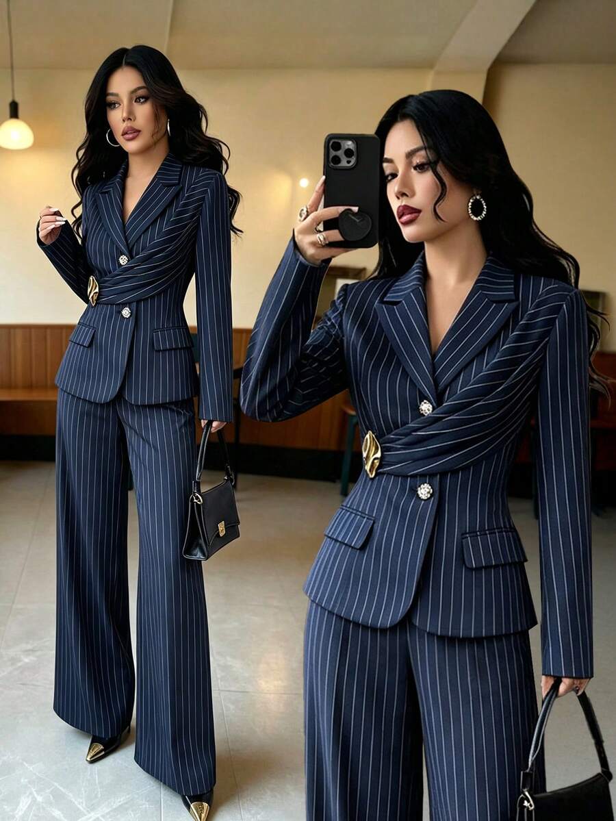Elegantni ženski set od 2 komada za proleće, šik pantalone