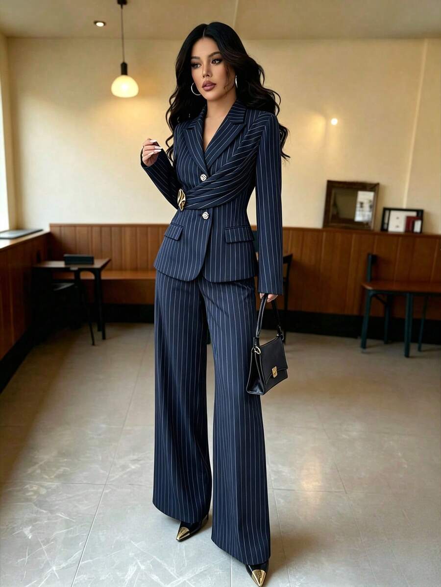 Elegantni ženski set od 2 komada za proleće, šik pantalone