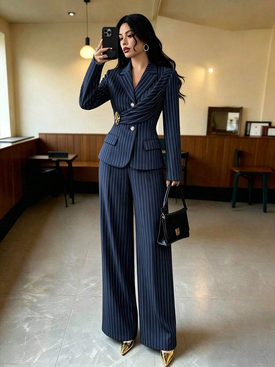 Elegantni ženski set od 2 komada za proleće, šik pantalone