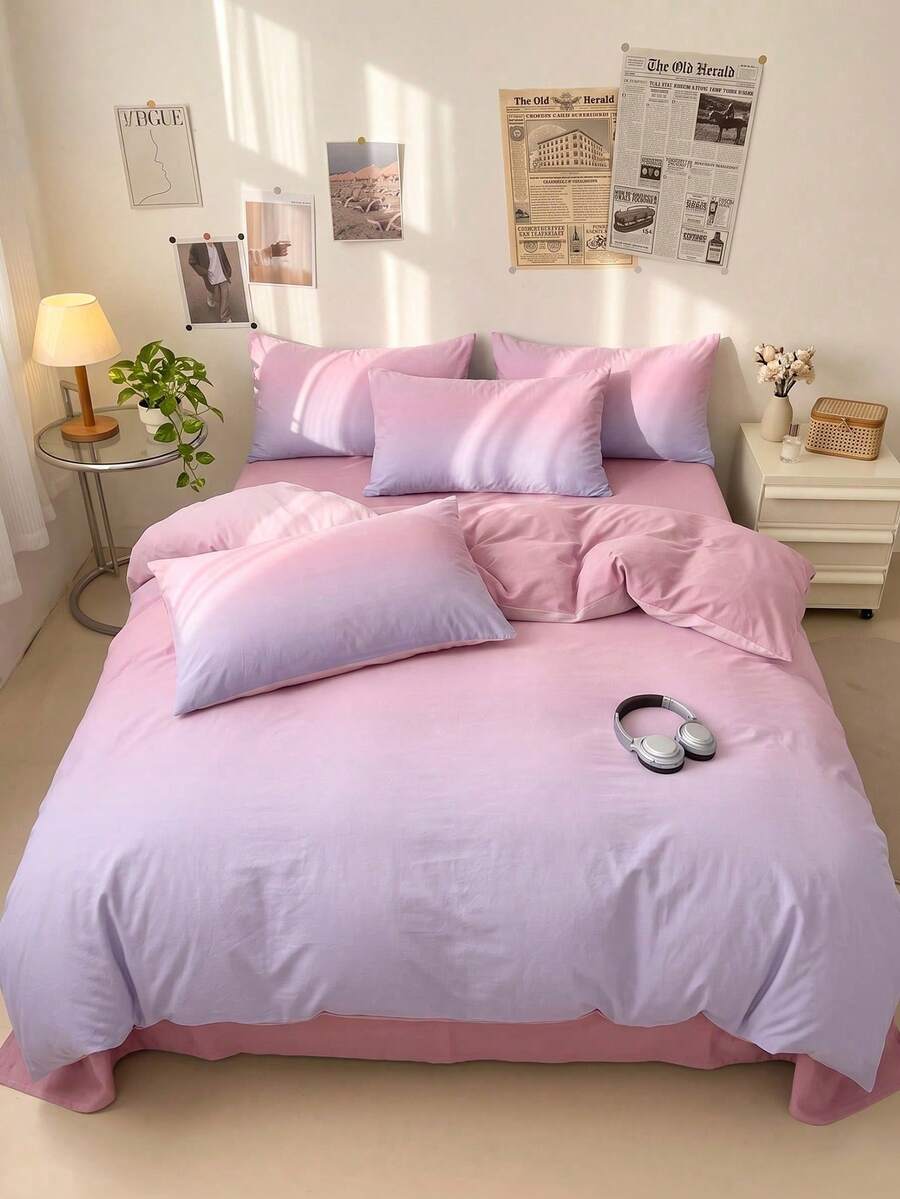 Set sa lavanda gradijentom posteljina za udobnu dekoraciju spavaće sobe